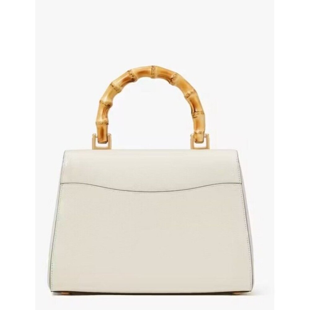 kate spade New York Katy Textured Leather Bamboo Medium Top Handle Satch… - Picture 3 of 11